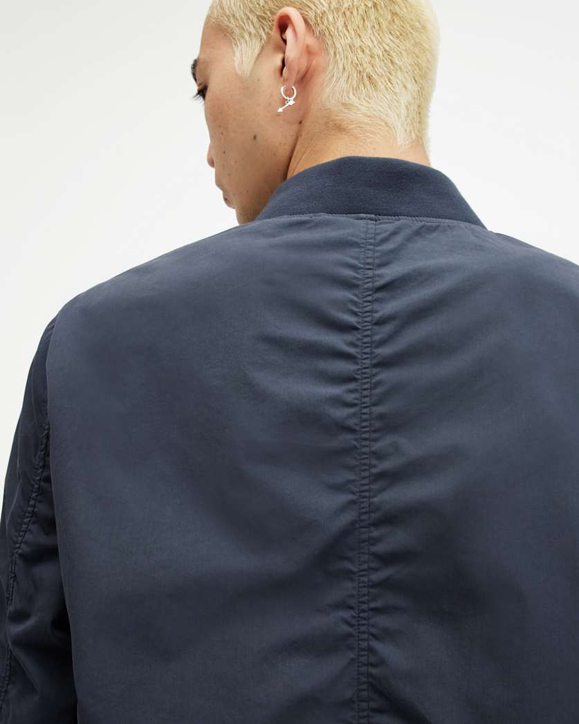 AllSaints Bassett Ramskull Bomber Jacket Black
