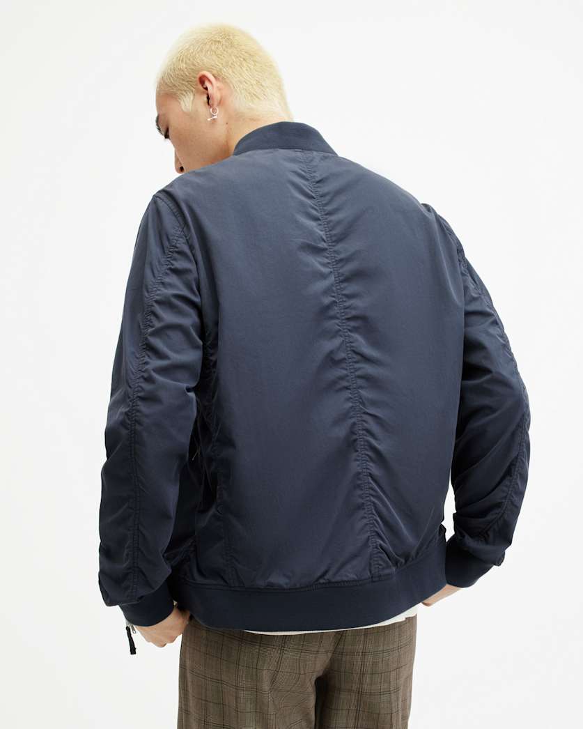 AllSaints Bassett Ramskull Bomber Jacket Black