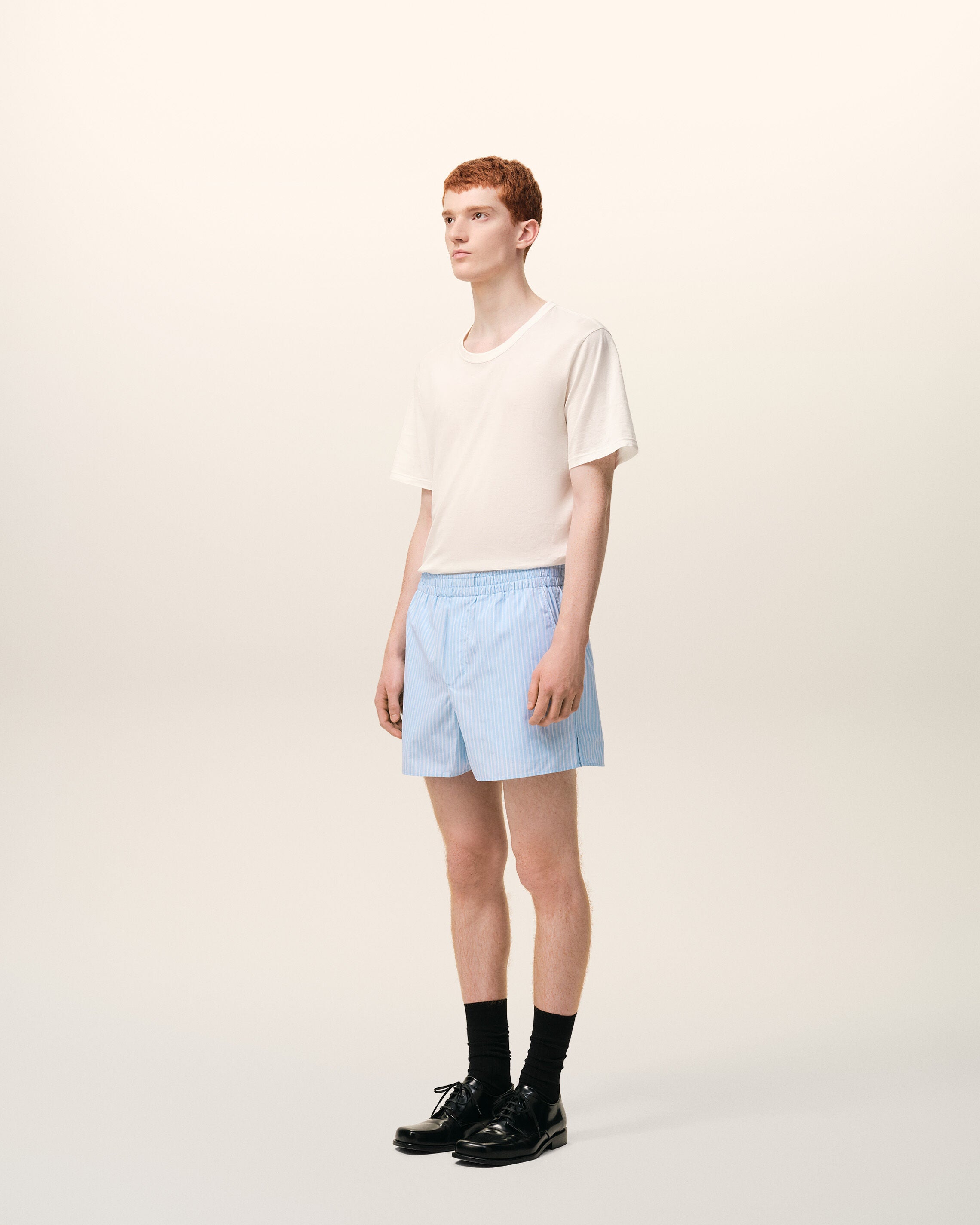 AmiParis Blue Cotton Elasticated Shorts