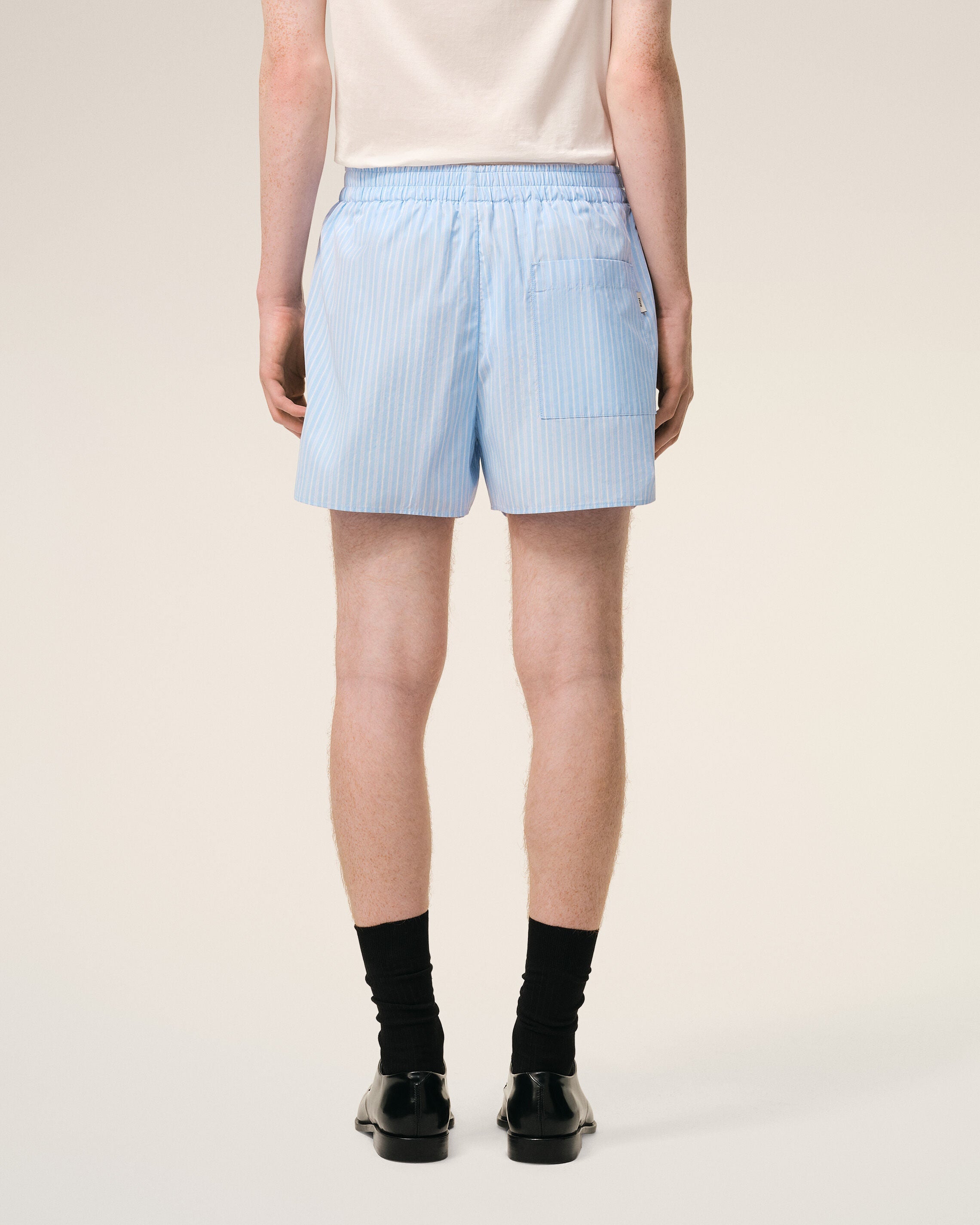 AmiParis Blue Cotton Elasticated Shorts