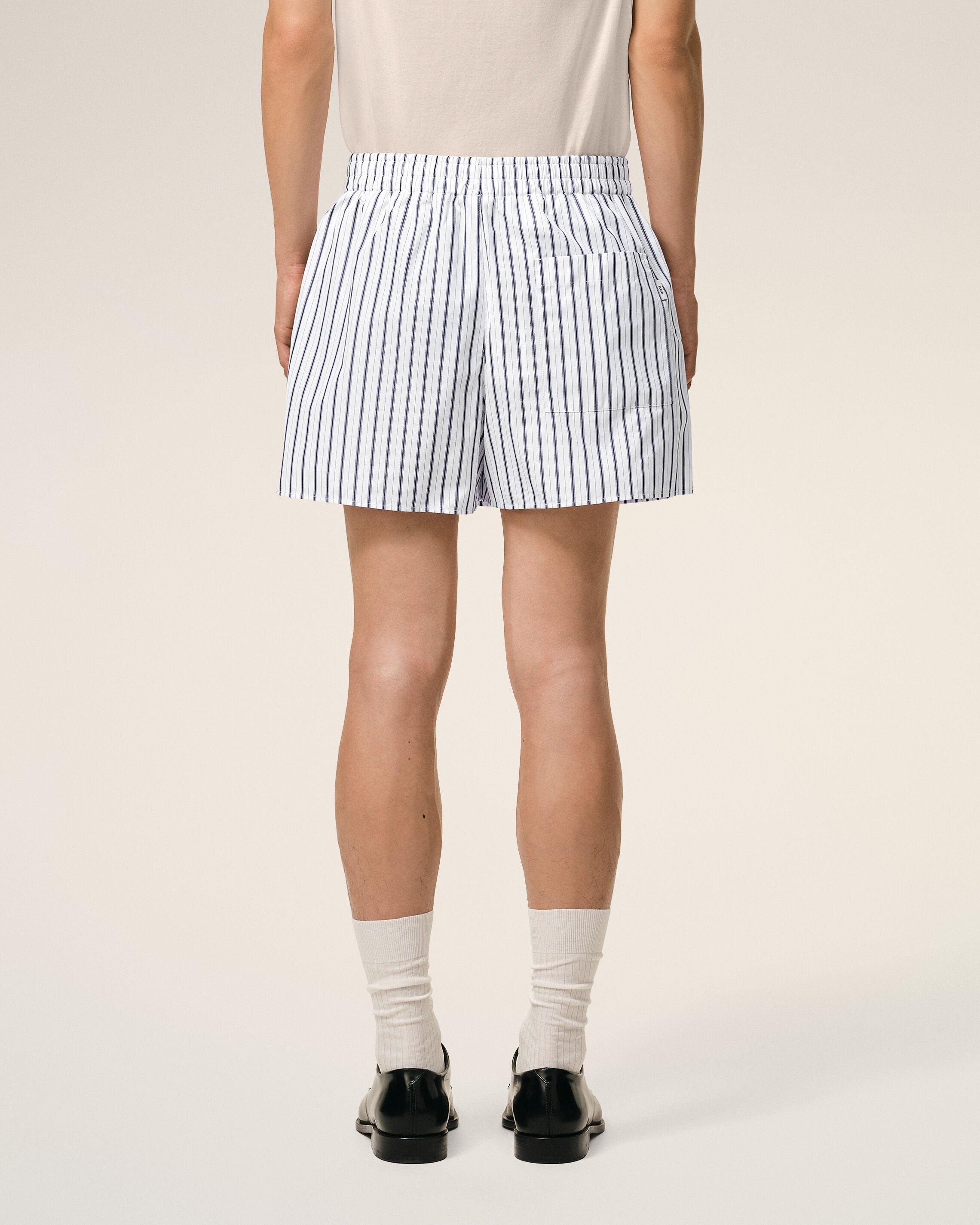 AmiParis White Cotton Elasticated Shorts