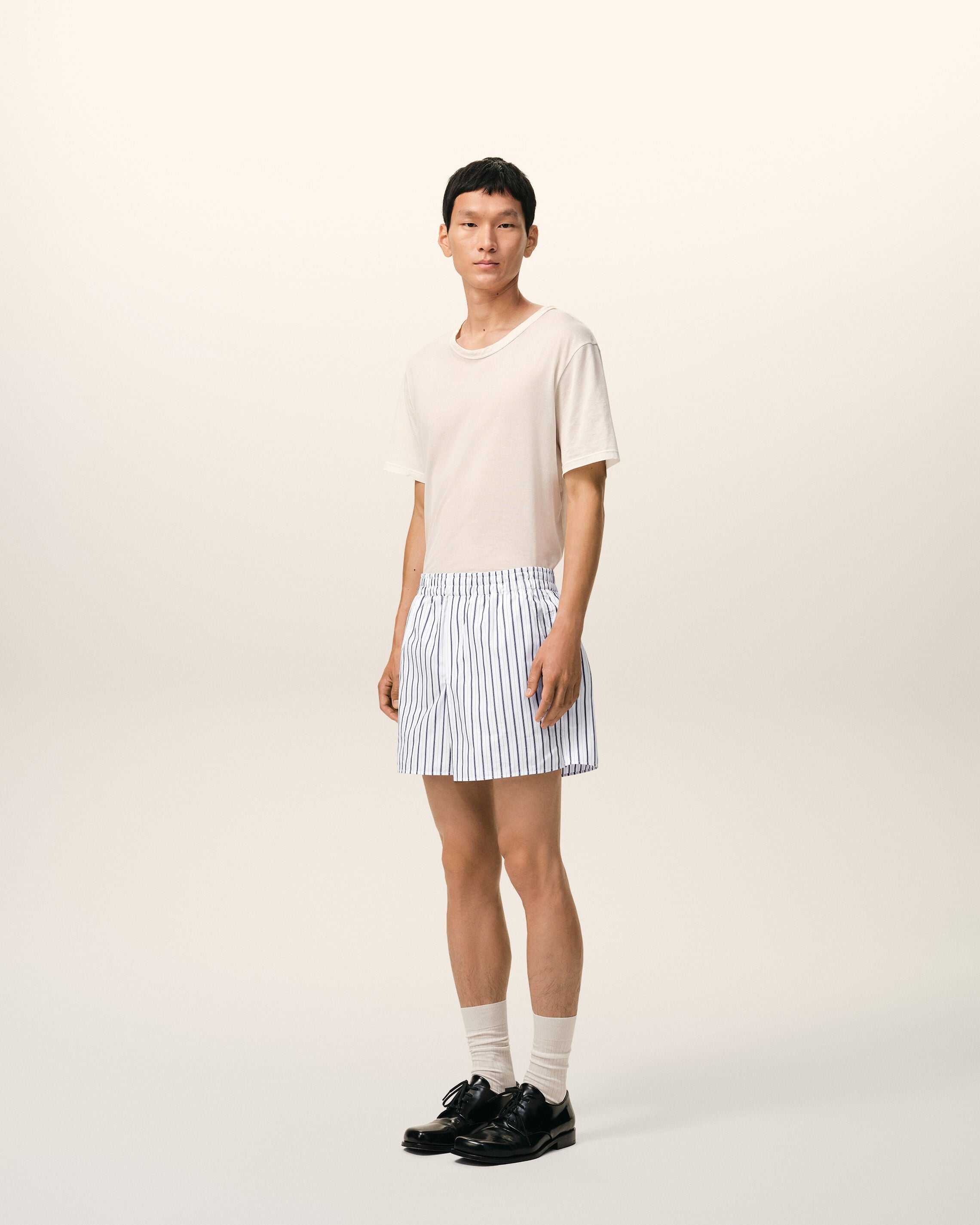 AmiParis White Cotton Elasticated Shorts