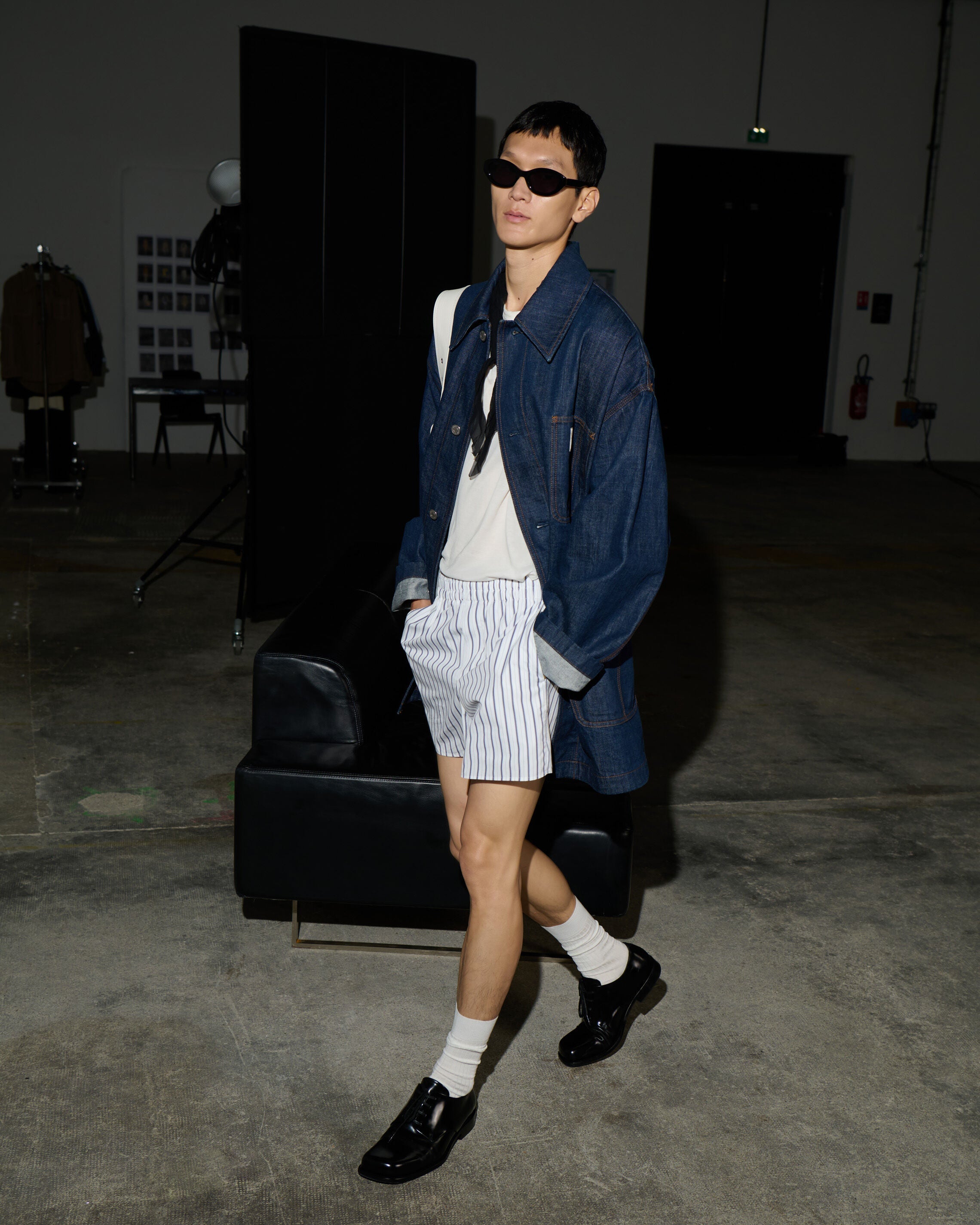 AmiParis White Cotton Elasticated Shorts