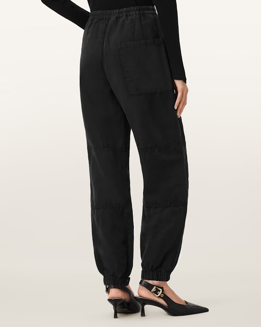 AllSaints Val Cargo Linen Blend Pants Women's Midnight Blue Women's