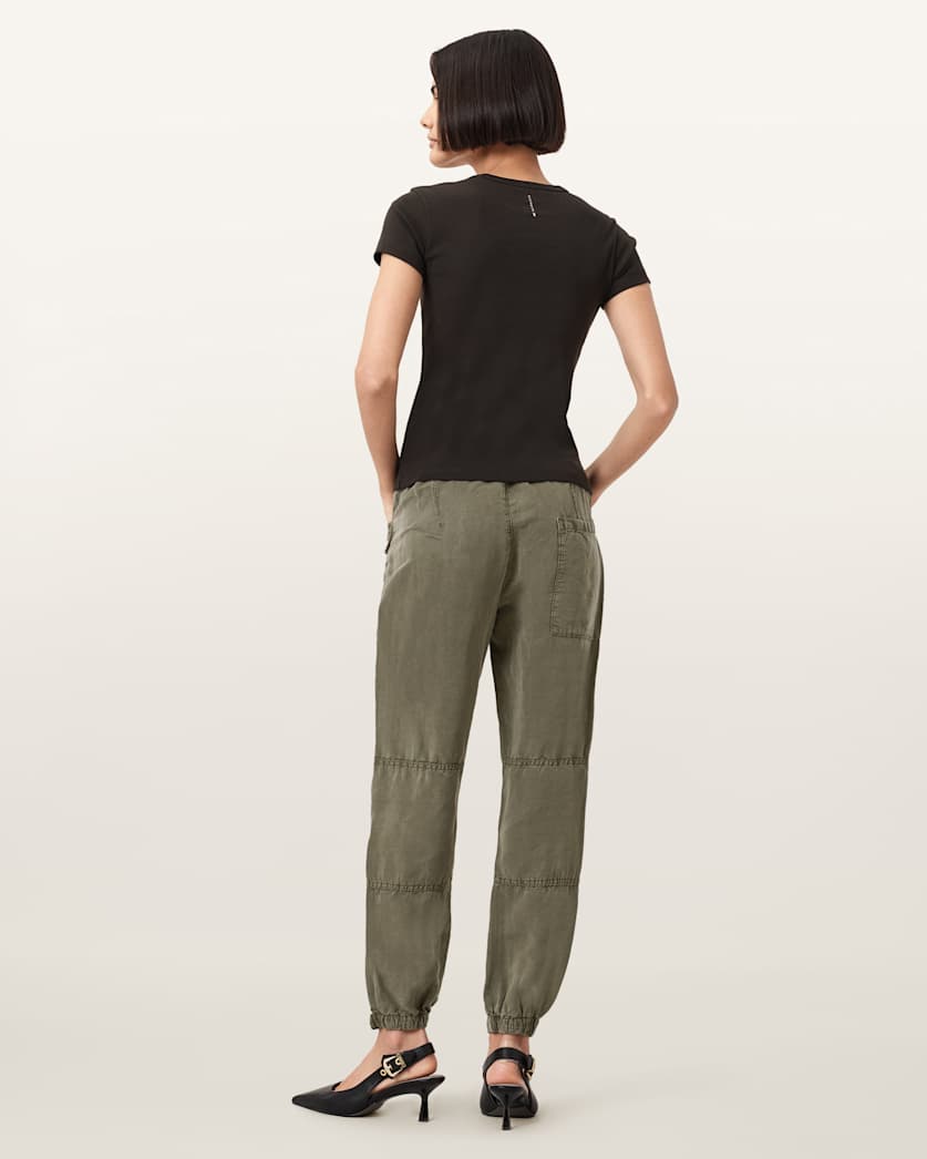 AllSaints Val Cargo Linen Blend Pants Women's Midnight Blue Women's