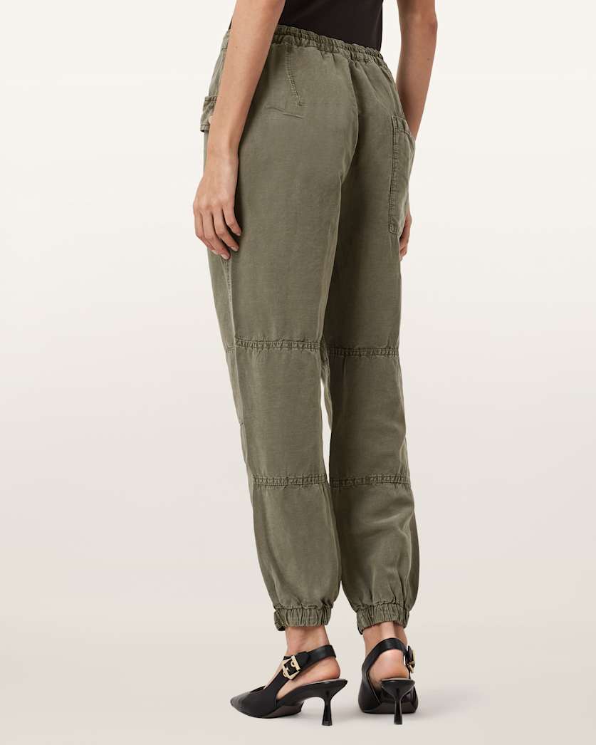 AllSaints Val Cargo Linen Blend Pants Women's Midnight Blue Women's