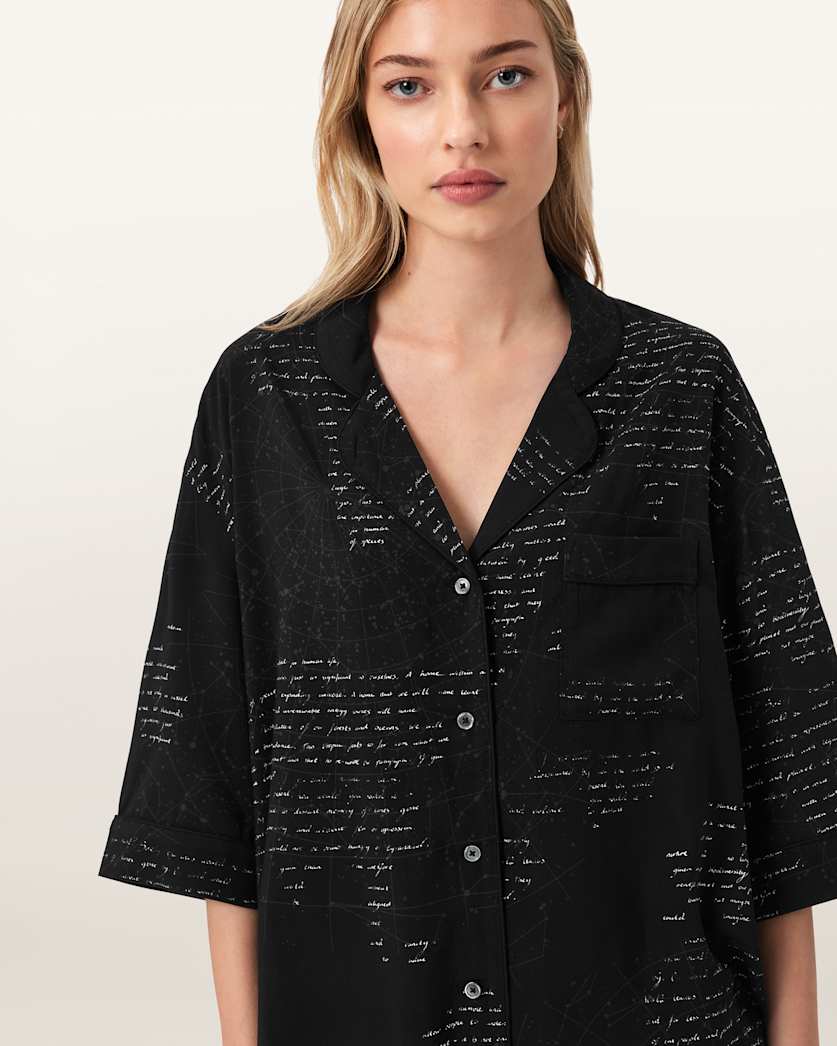 AllSaints Clem Pj Set Women's Script Black Women's