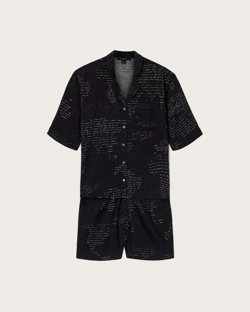 AllSaints Clem Pj Set Women's Script Black Women's