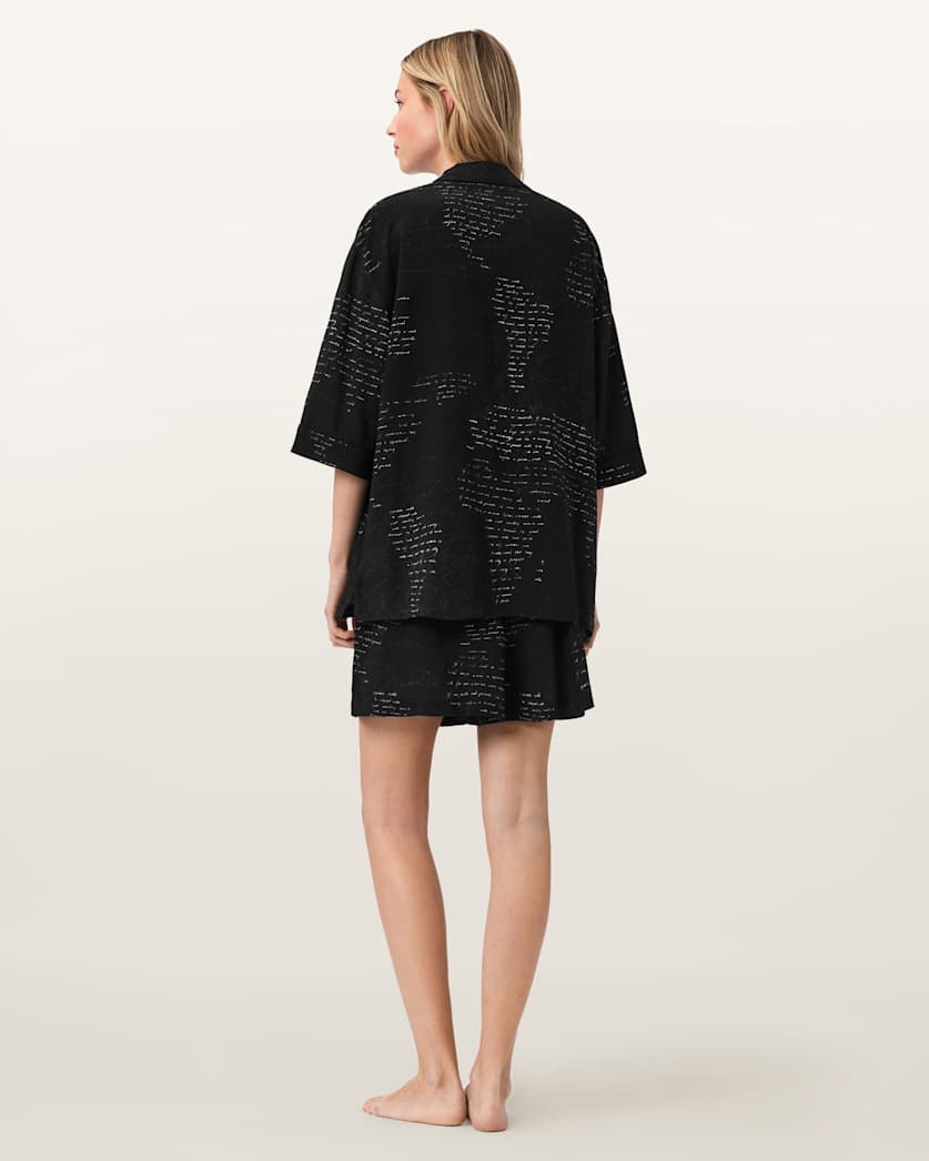 AllSaints Clem Pj Set Women's Script Black Women's