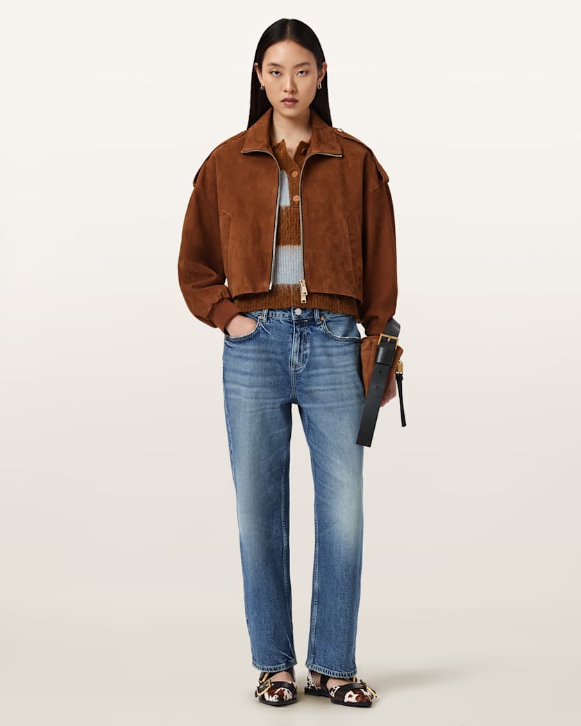 AllSaints Clem Wool Blend Polo Women's Hay Yellow/White Women's