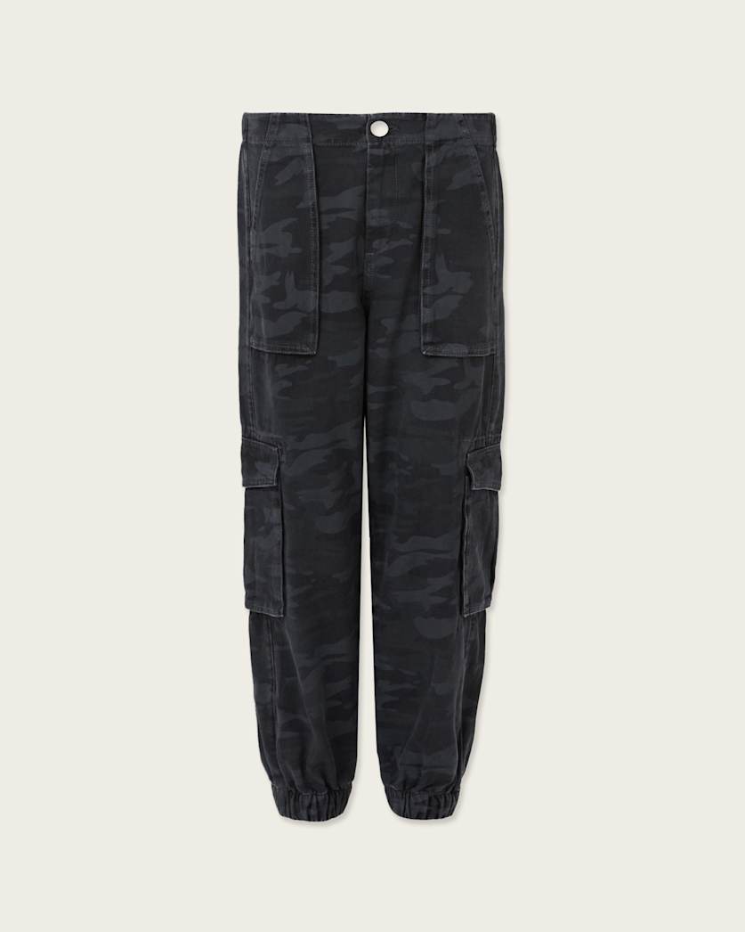 AllSaints Freda Camouflage Denim Cargo Pants Women's Camo Ink Blue Women's