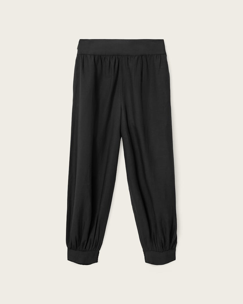 AllSaints Harrie Linen Blend Baggy Fit Pants Women's Hot Choc Brown Women's
