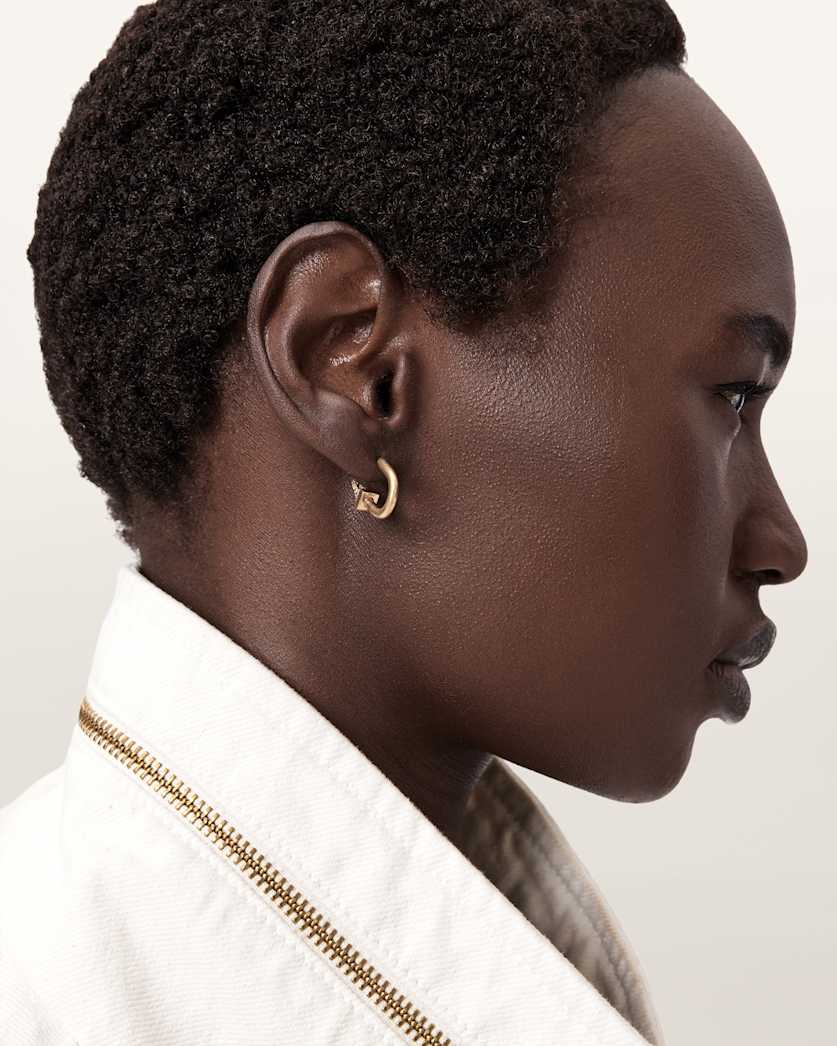 AllSaints Laio Spike Front Back Earrings Women's Warm Brass Women's