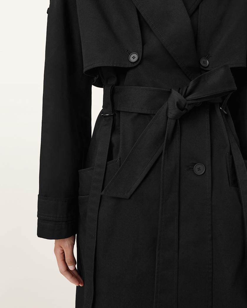 AllSaints Cadence Relaxed Fit Trench Coat Women's Black Women's