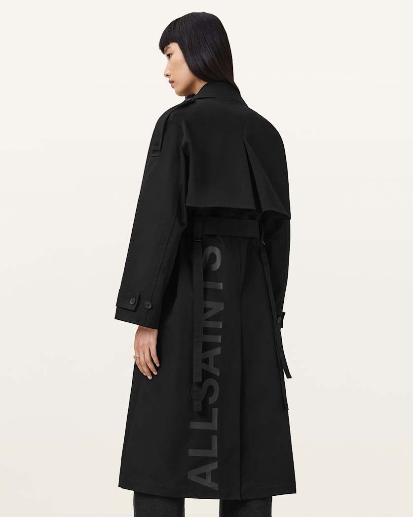 AllSaints Cadence Relaxed Fit Trench Coat Women's Black Women's