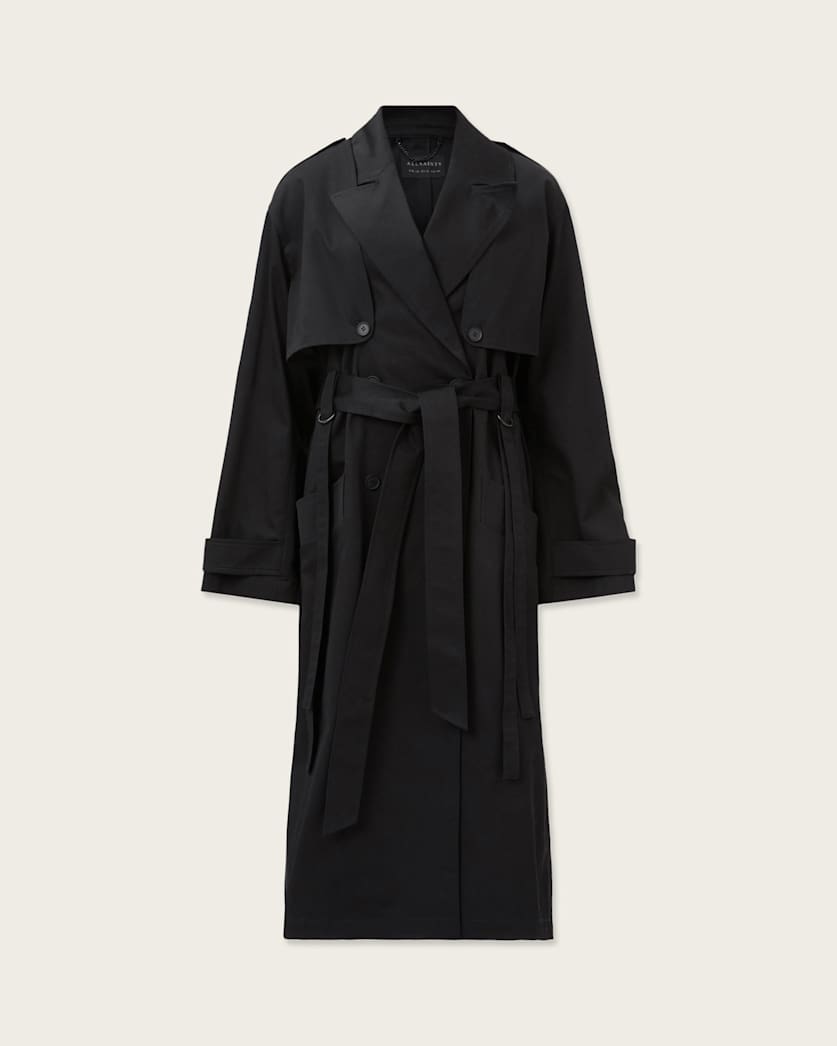 AllSaints Cadence Relaxed Fit Trench Coat Women's Black Women's