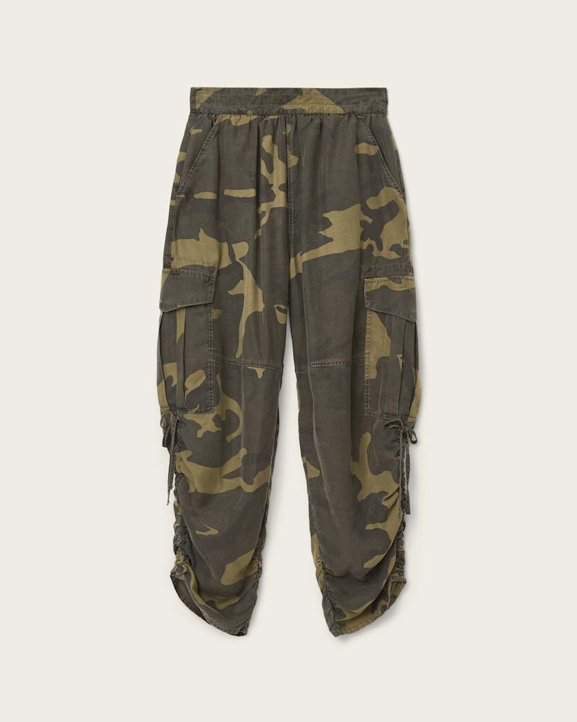 AllSaints Kaye Tencel Pants Women's Camo Green Women's