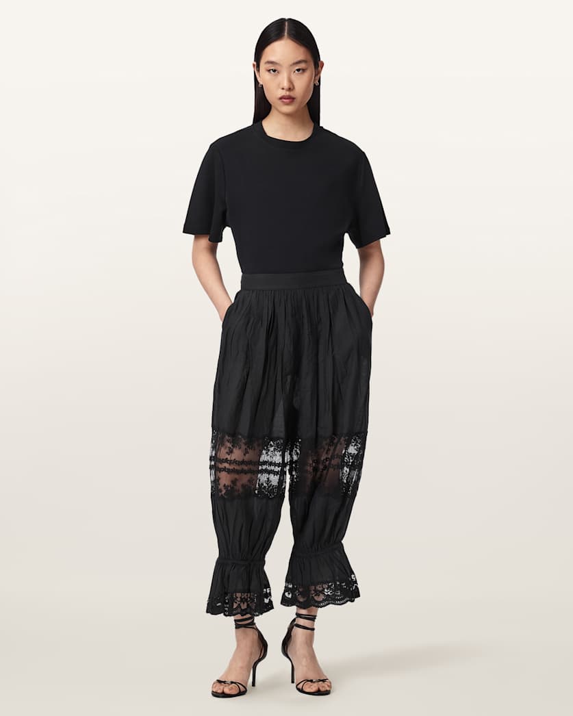 AllSaints Solene Cropped Lace Pants Women's White Women's
