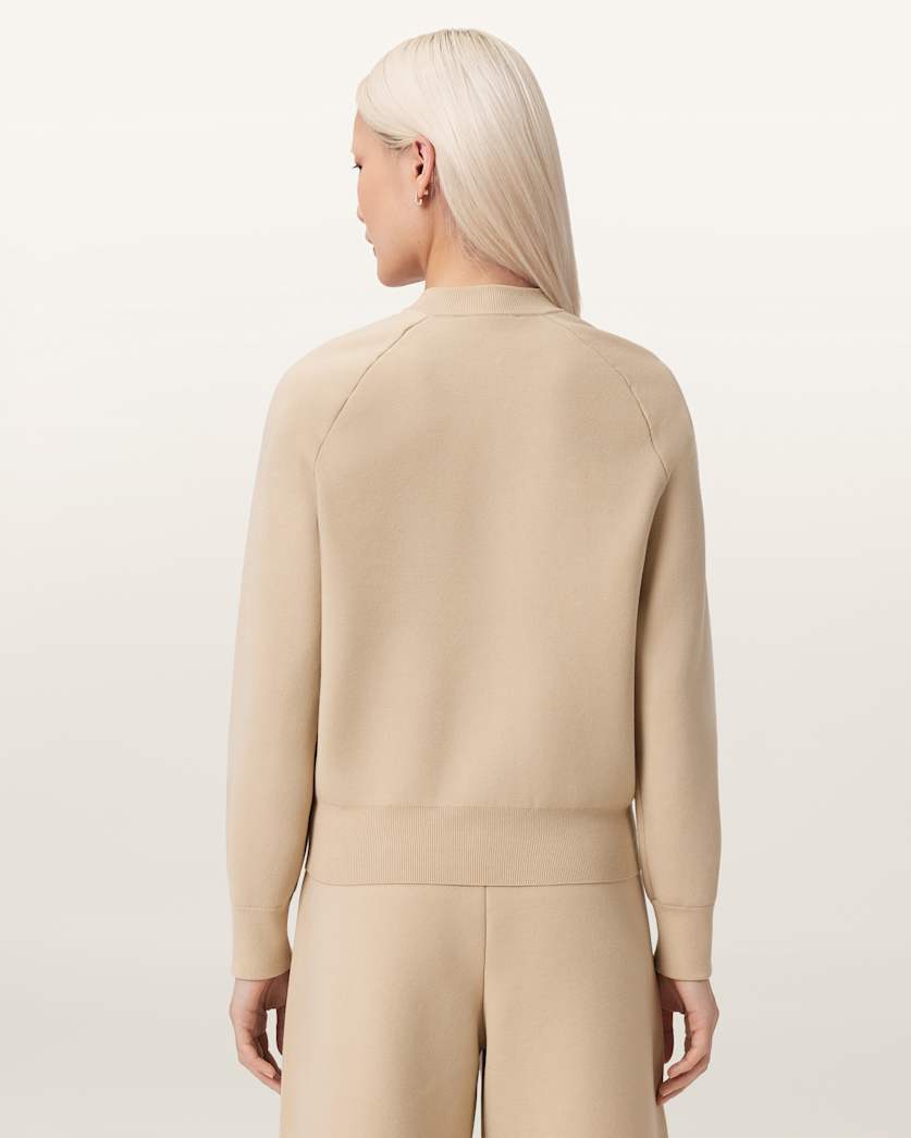 AllSaints Sonny Zip Up Cardigan Women's Pebble White Women's
