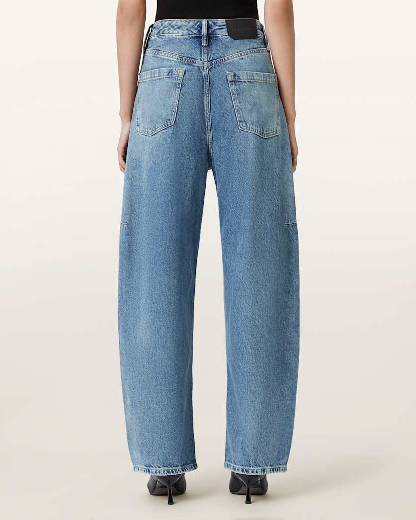 AllSaints Carter Barrel Leg Jeans Women's Mid Indigo Women's