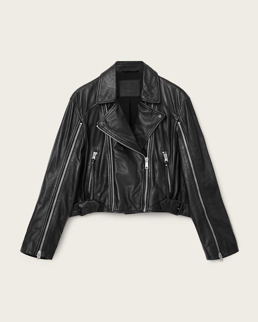 AllSaints Masone Leather Biker Jacket Women's Black Women's