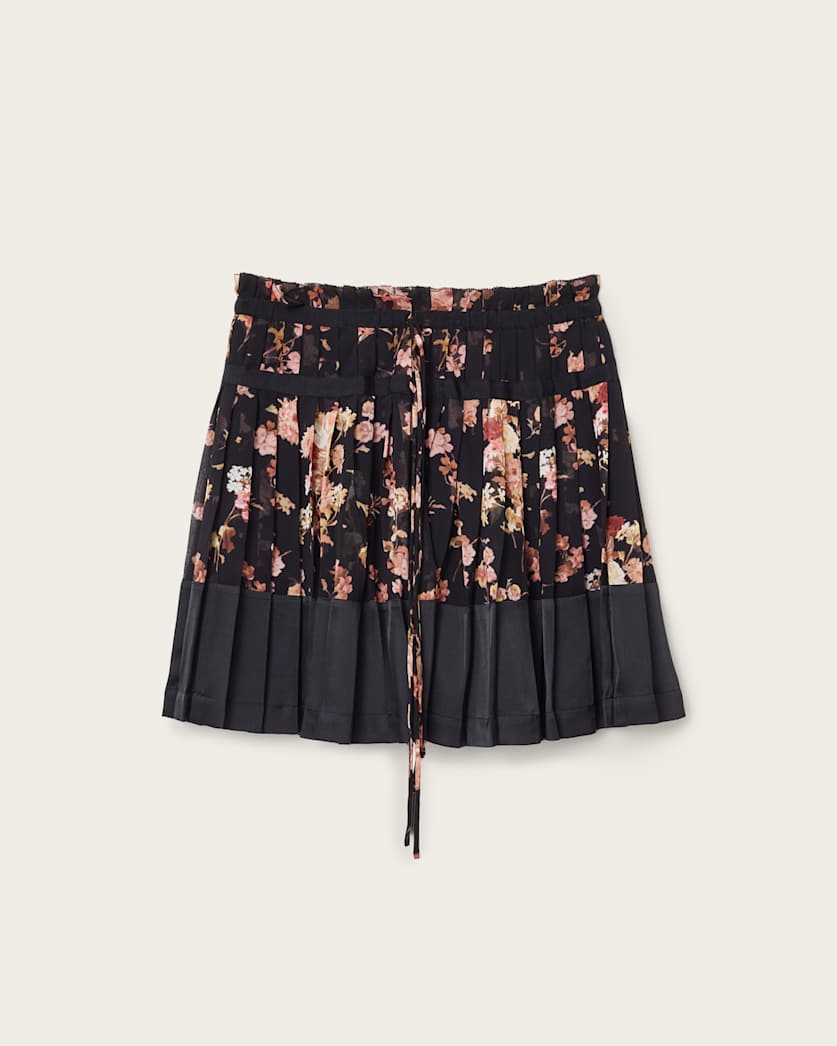 AllSaints Saffron Satin Mini Skirt Women's Armada Black Women's