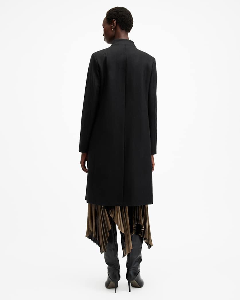 AllSaints Sidney Wool Cashmere Blend Tailored Coat Women's Black Women's