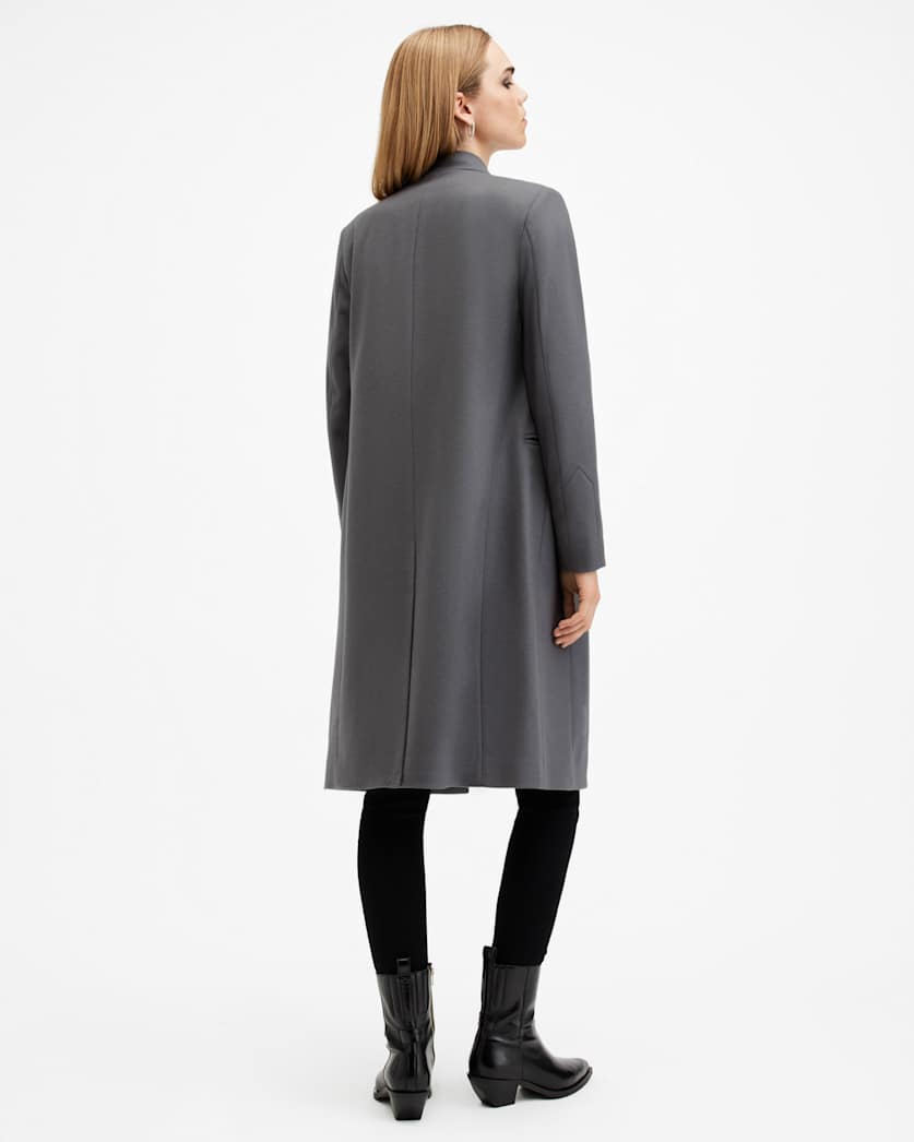 AllSaints Sidney Wool Cashmere Blend Tailored Coat Women's Black Women's