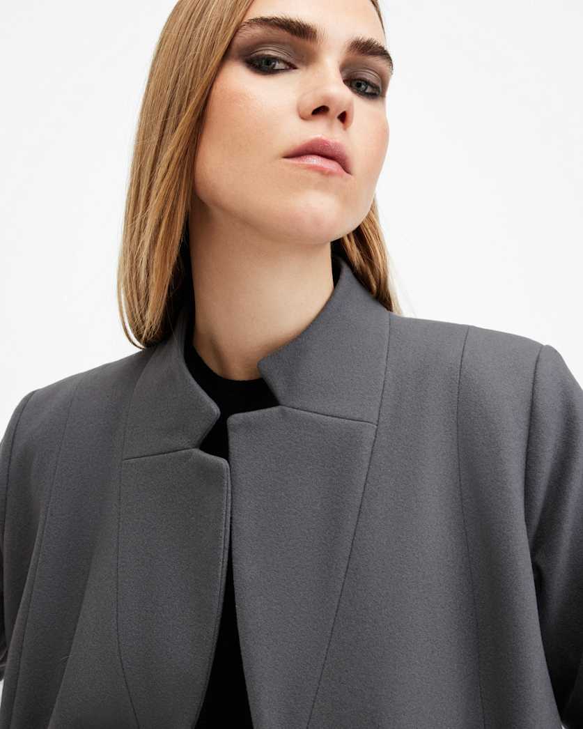 AllSaints Sidney Wool Cashmere Blend Tailored Coat Women's Black Women's
