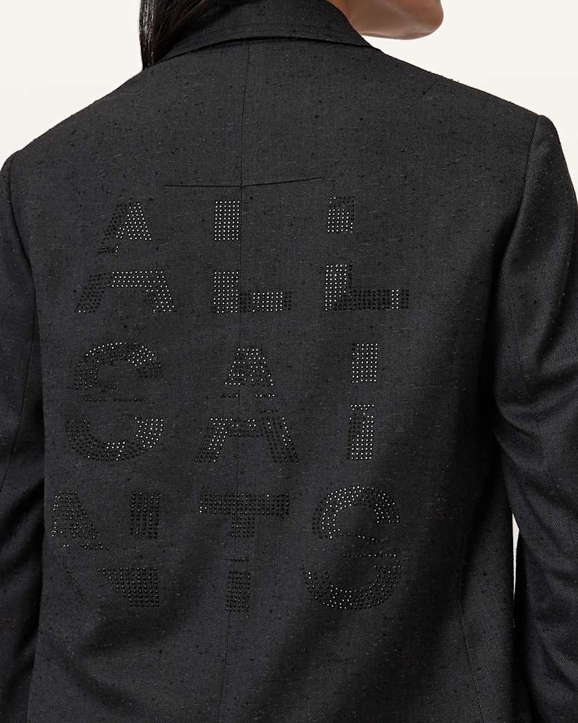 AllSaints Essie Single Breasted Blazer Women's Gunmetal Grey Women's