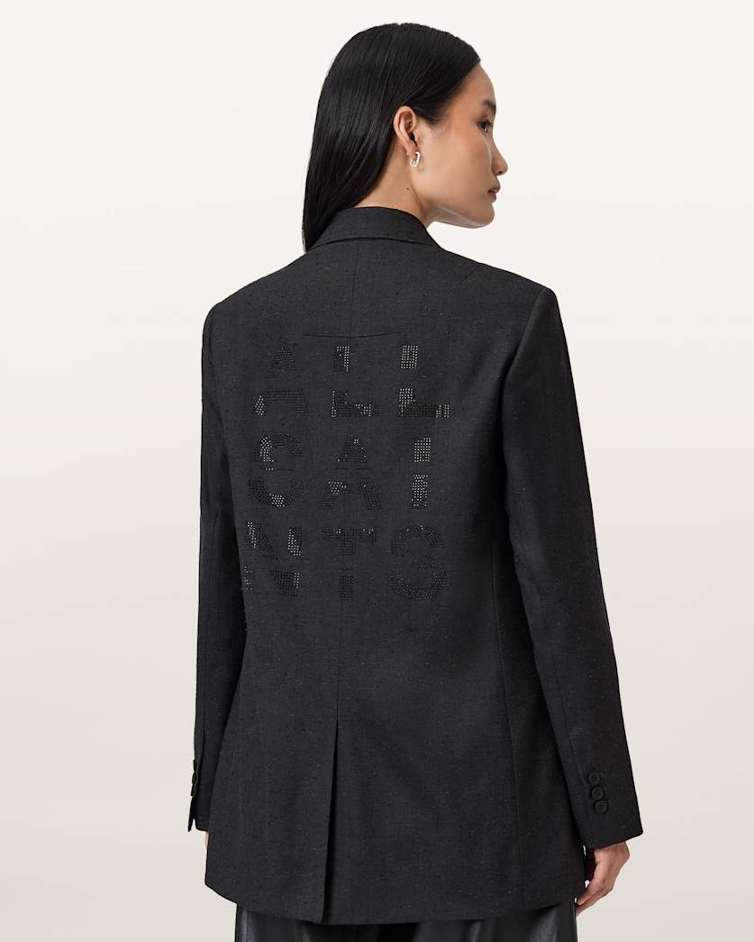 AllSaints Essie Single Breasted Blazer Women's Gunmetal Grey Women's
