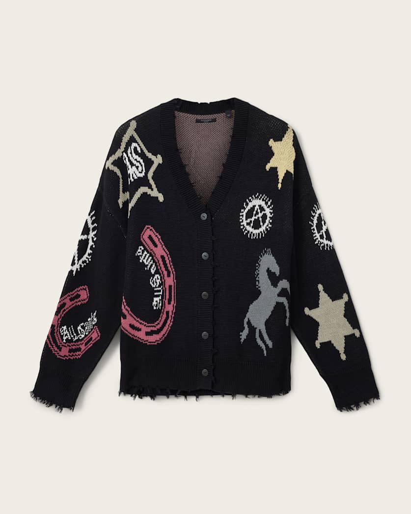 AllSaints Hester Jacquard Cardigan Women's Black Women's