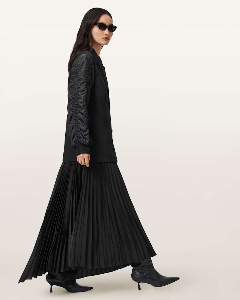 AllSaints Lorna Cotton Blazer Jacket Women's Black Women's