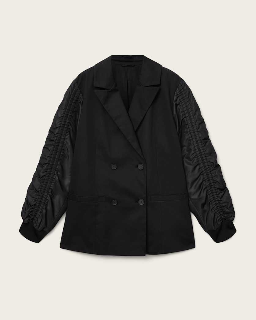 AllSaints Lorna Cotton Blazer Jacket Women's Black Women's