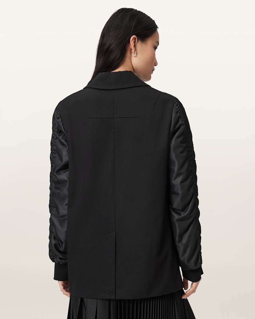 AllSaints Lorna Cotton Blazer Jacket Women's Black Women's