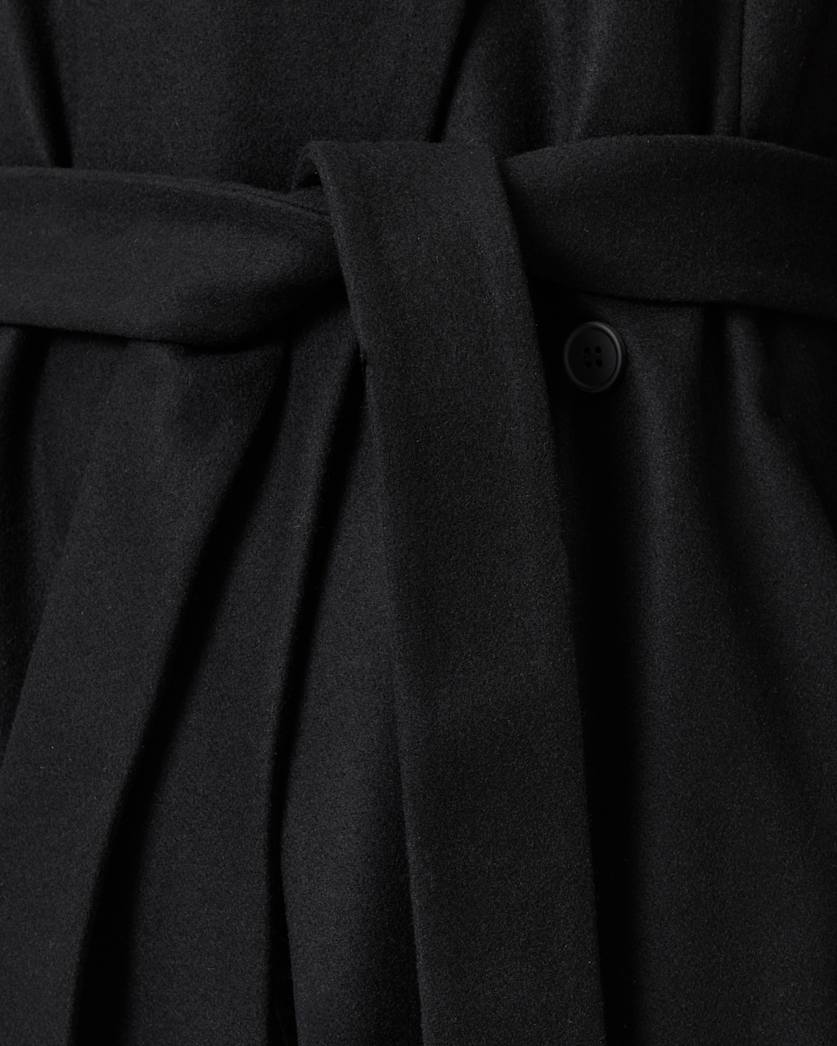 AllSaints Riley Wrap Around Belted Long Line Coat Women's Black Women's