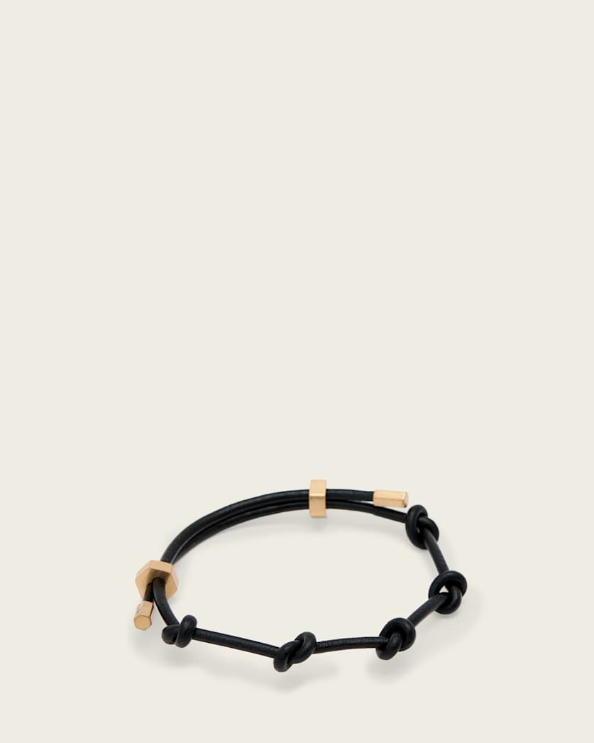 AllSaints Laio Leather Bracelet Women's Warm Brass Women's