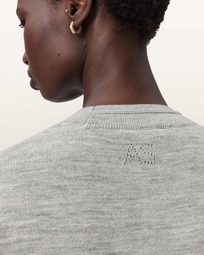 AllSaints Nika Relaxed Wool T Shirt Women's Grey Marl Women's