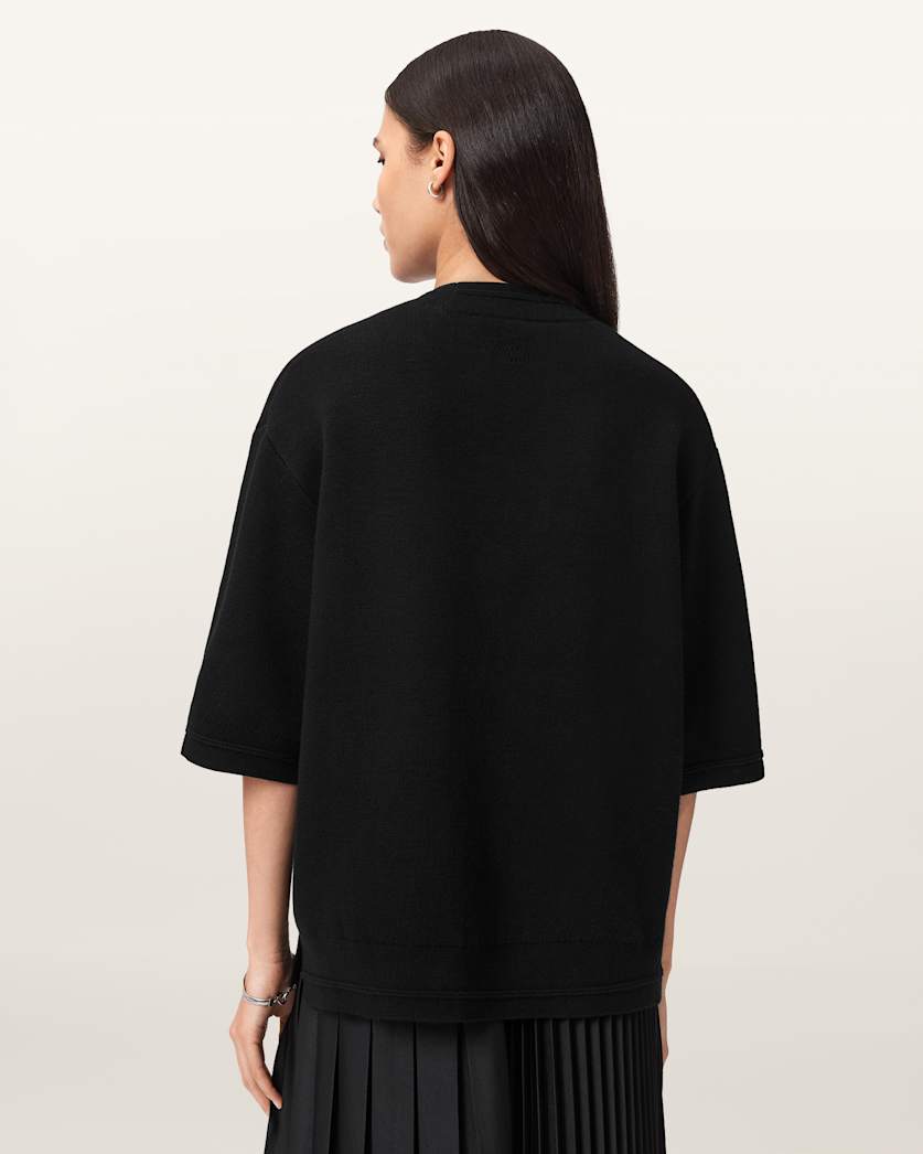 AllSaints Nika Relaxed Wool T Shirt Women's Grey Marl Women's