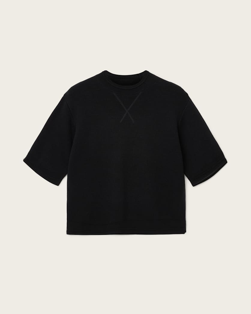 AllSaints Nika Relaxed Wool T Shirt Women's Grey Marl Women's