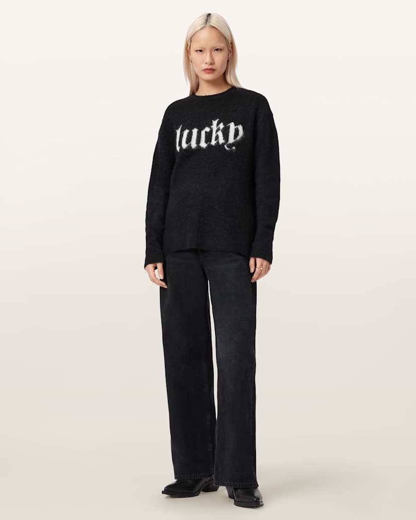 AllSaints Lucky Crew Neck Sweater Women's Black Women's