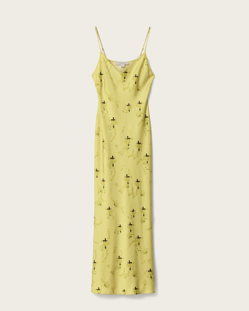 AllSaints Bryony Floral Slip Dress Women's Haze Blush Pink Women's