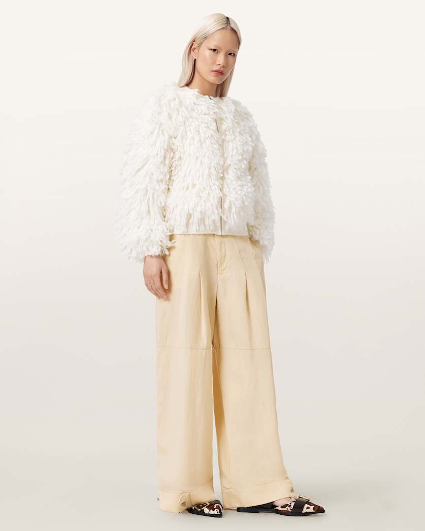 AllSaints Sherell Barrel Leg Pants Women's Ecru White Women's