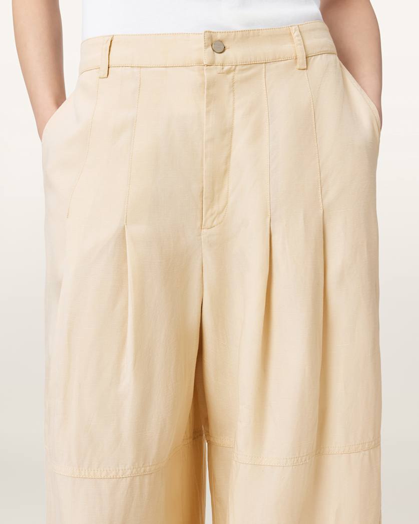 AllSaints Sherell Barrel Leg Pants Women's Ecru White Women's