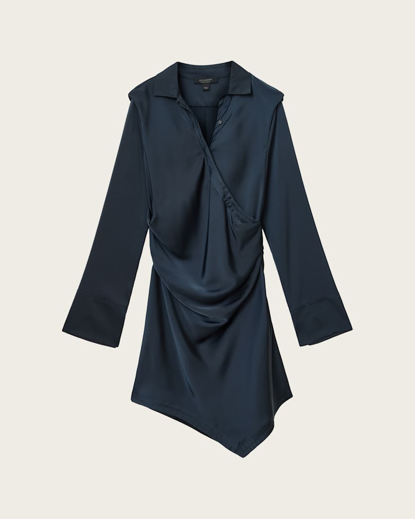 AllSaints Tira Satin Mini Dress Women's Collegiate Blue Women's