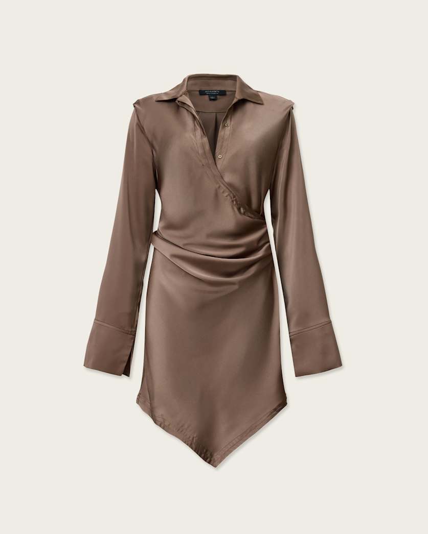 AllSaints Tira Satin Mini Dress Women's Collegiate Blue Women's