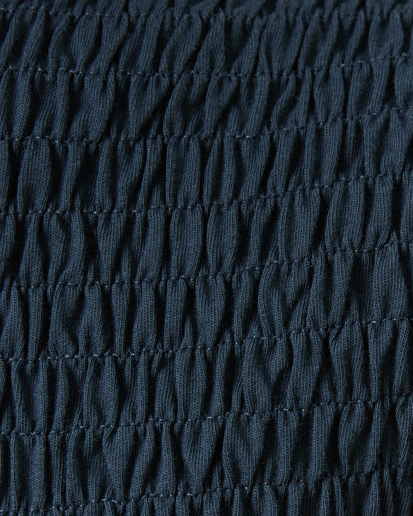 AllSaints Dael Smocked Slim Top Women's Midnight Blue Women's