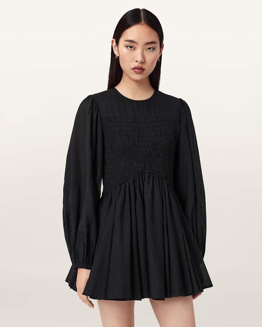 AllSaints Chia Smocked Mini Dress Women's White Women's
