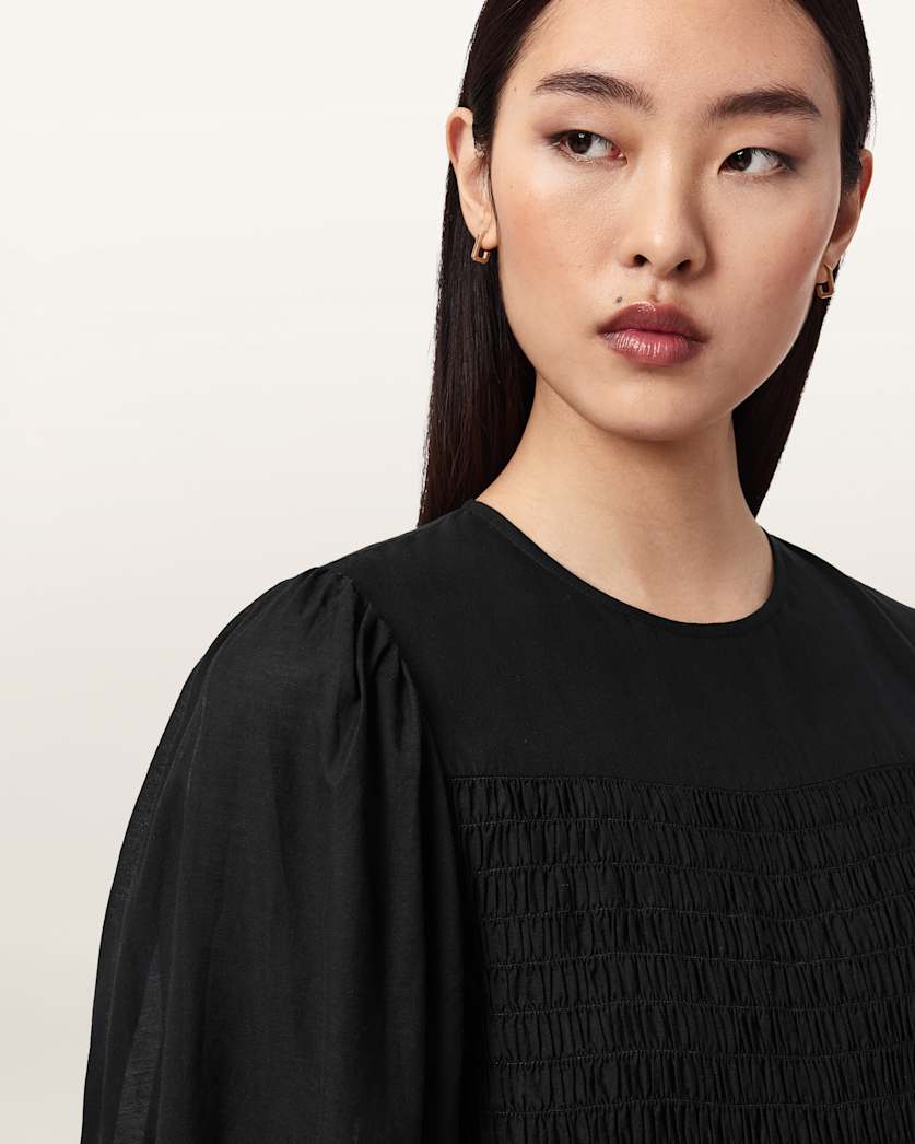 AllSaints Chia Smocked Mini Dress Women's White Women's