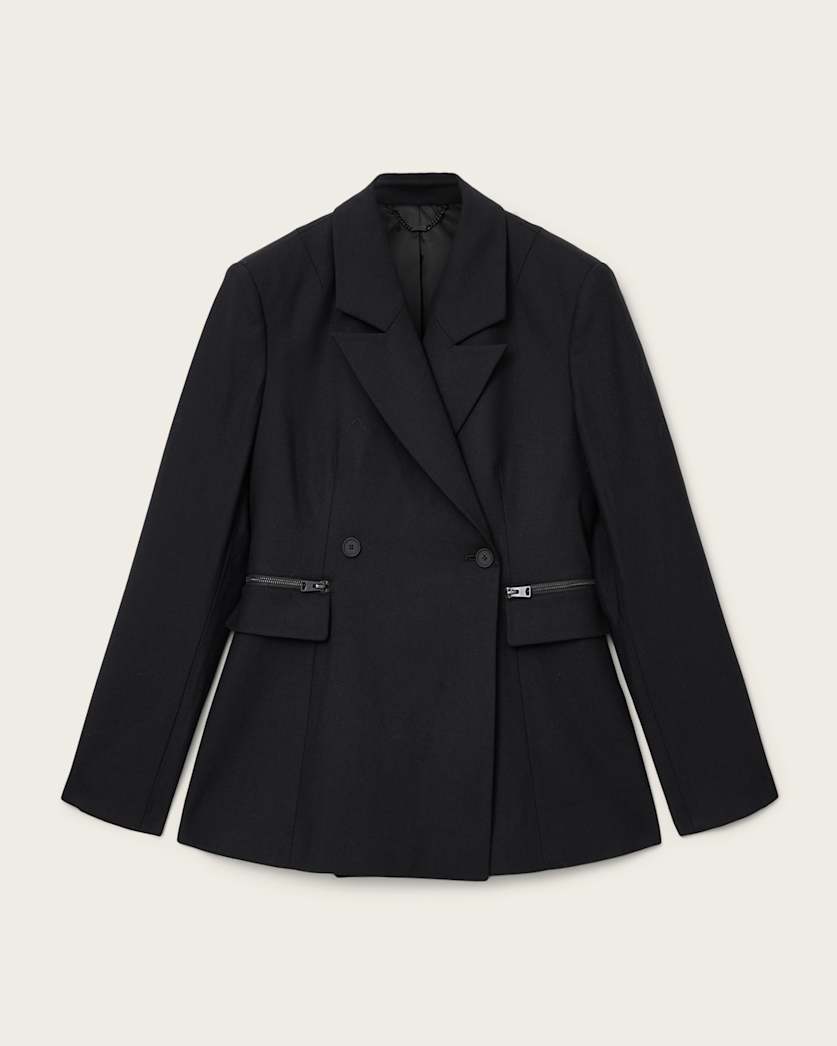 AllSaints Mimmie Double Breasted Blazer Women's Black Women's